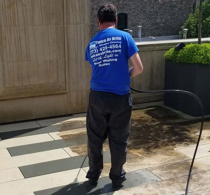 Power washing, twice as brite